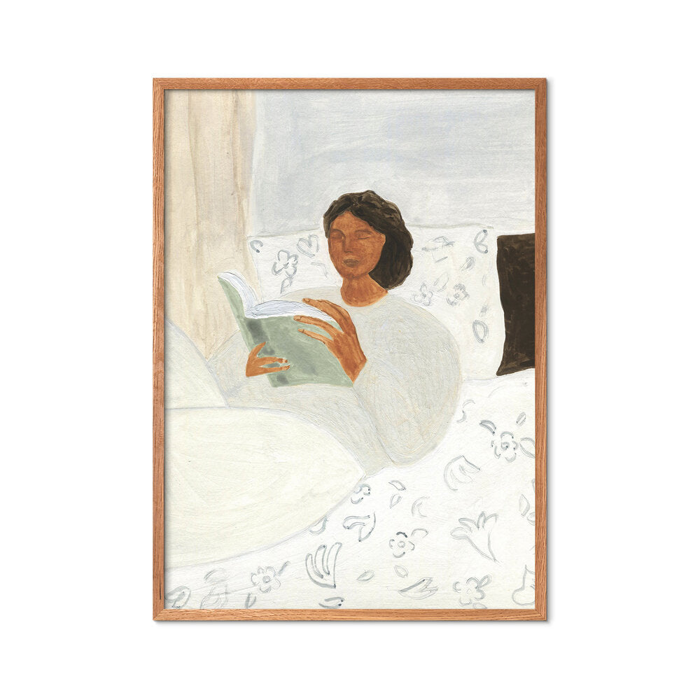 Morning Read plakat, mønstret - 50x70 cm